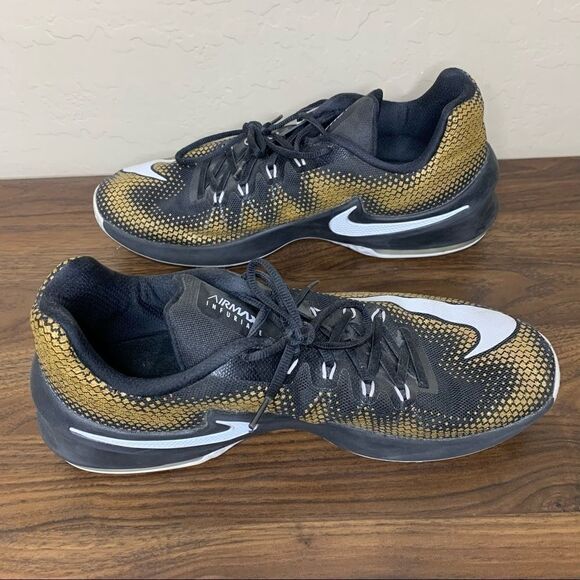 AIR MAX Infuriate Low Black White Metallic Gold - Picture 4 of 10